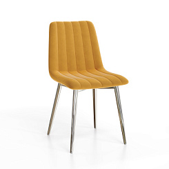 Стул Тибо (каркас хром нубук коллекции Lamb горчичный) Стул Тибо (каркас хром нубук коллекции Lamb горчичный)